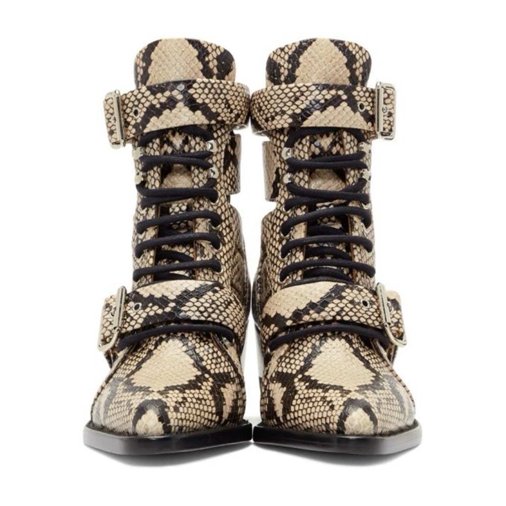 CHLOE • Rylee Python Leather Boots - Picture 5 of 16